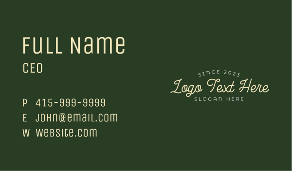 Cafe Lifestyle Wordmark Business Card Design Image Preview