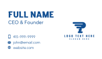Fast Blue Automotive Letter P Business Card Image Preview