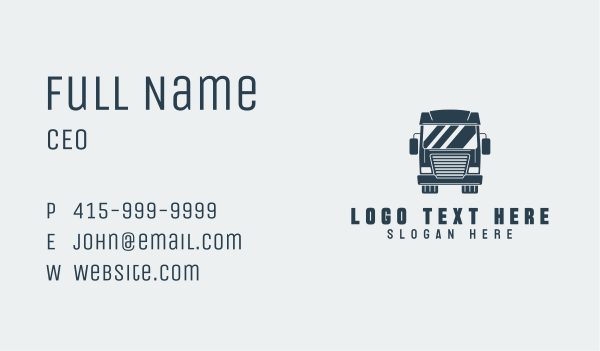 Logistics Cargo Truck Business Card Design Image Preview