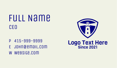 Lighthouse Beacon Shield Business Card Image Preview