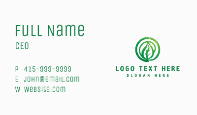 Grainy Natural Leaf Business Card Image Preview