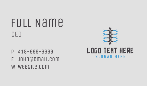 Wrench Mechanic Technician Business Card Design Image Preview