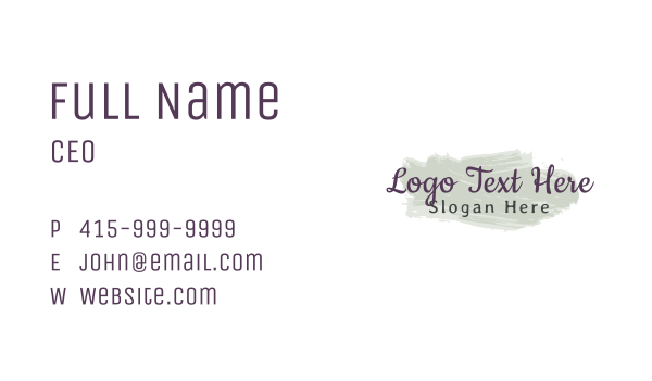 Watercolor Stroke Wordmark Business Card Design Image Preview