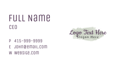 Watercolor Stroke Wordmark Business Card Image Preview