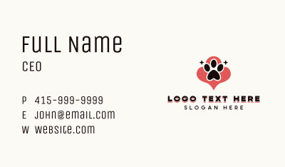 Paw Pet Veterinarian  Business Card Image Preview