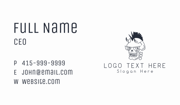 Punk Evil Skull Business Card Design Image Preview