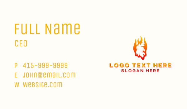 Flame Chicken Grill Business Card Design Image Preview