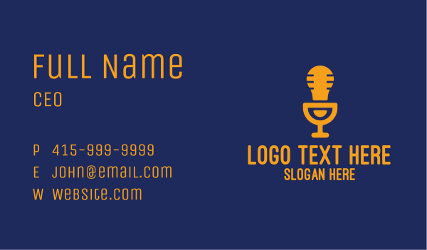Light Bulb Microphone Business Card Design Image Preview