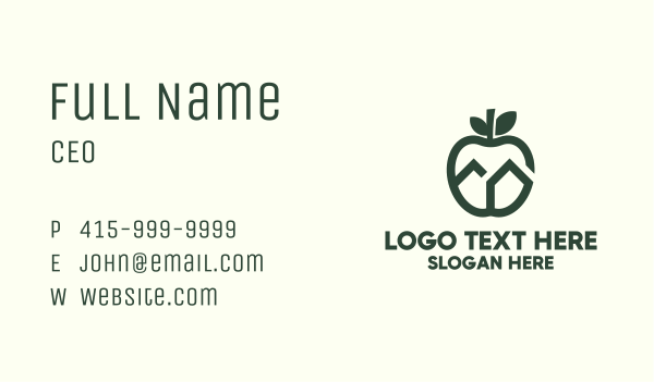 Green Apple House  Business Card Design Image Preview