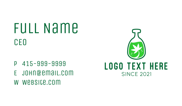 Cannabis Oil Bottle  Business Card Design Image Preview