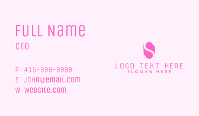 Pink Letter S Business Card Image Preview