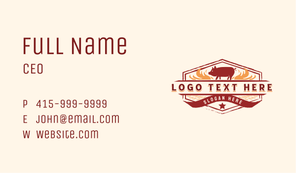 Roast Pig Barbecue Business Card Design Image Preview