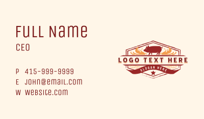 Roast Pig Barbecue Business Card Image Preview