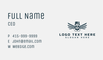 Piston Mechanical Wings Business Card Image Preview