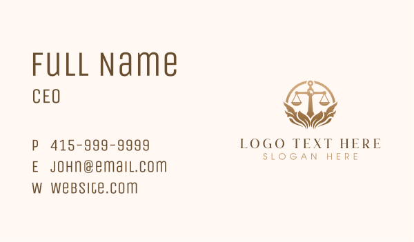 Elegant Justice Scale Business Card Design Image Preview