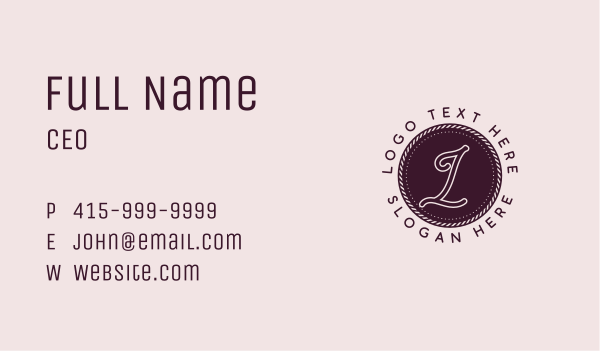 Elegant Circle Lettermark Business Card Design Image Preview