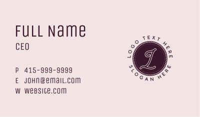 Elegant Circle Lettermark Business Card Image Preview