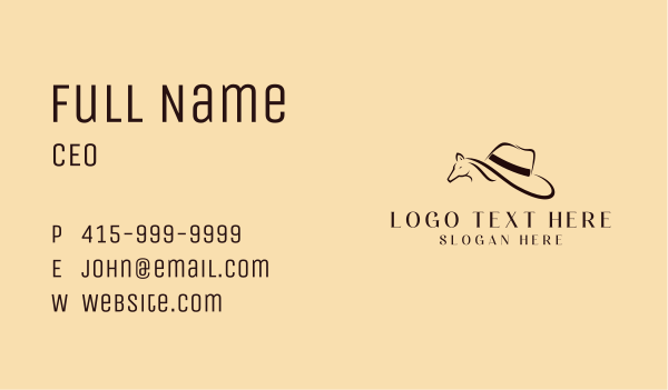 Horse Cowboy Hat Business Card Design Image Preview