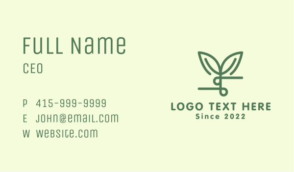 Horticulture Seedling Plant Business Card Design Image Preview