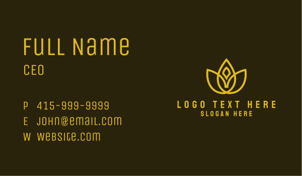 Gold Lotus Flower Business Card Design Image Preview