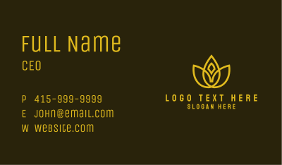 Gold Lotus Flower Business Card Image Preview