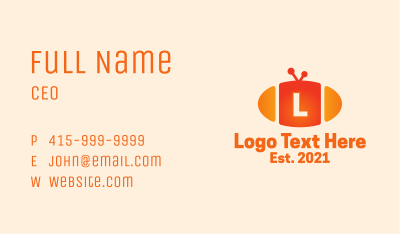 Oval Television Lettermark Business Card