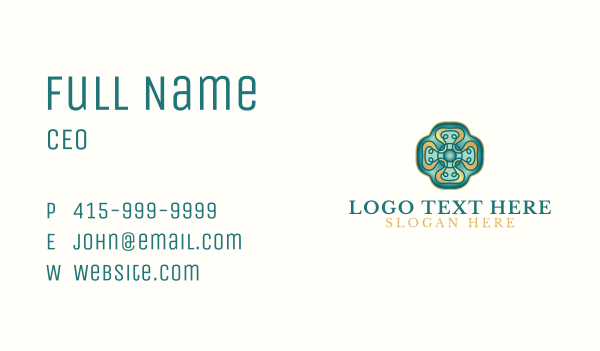 Generic Clover Ornament Business Card Design Image Preview