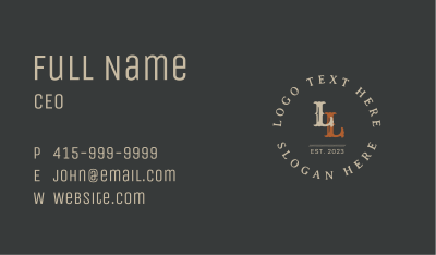 Classic Vintage Rodeo Letter Business Card Image Preview