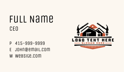 Construction Hammer Carpentry Business Card Image Preview