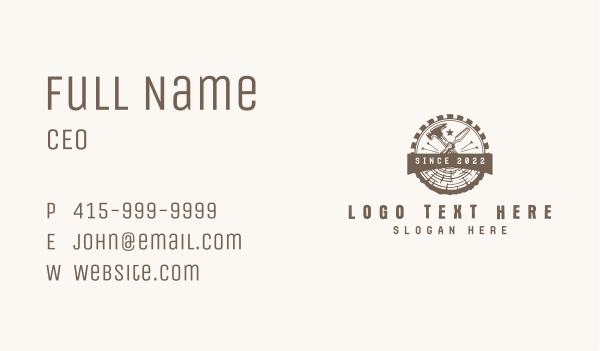 Sawmill Lumber Woodworking Business Card Design Image Preview