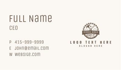 Sawmill Lumber Woodworking Business Card Image Preview