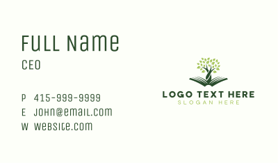 Tree Reading Bookstore Business Card Image Preview