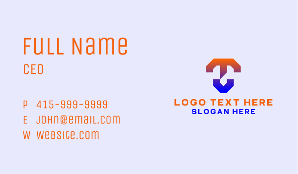 Generic Letter TV Monogram Business Card Design Image Preview