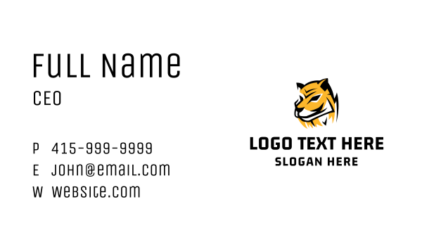 Hunting Wildcat Mascot Business Card Design Image Preview