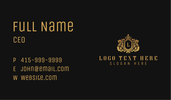 Royal Decorative Shield Business Card Design Image Preview