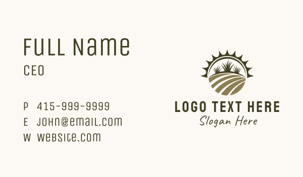 Farm Field Gardening  Business Card Design Image Preview