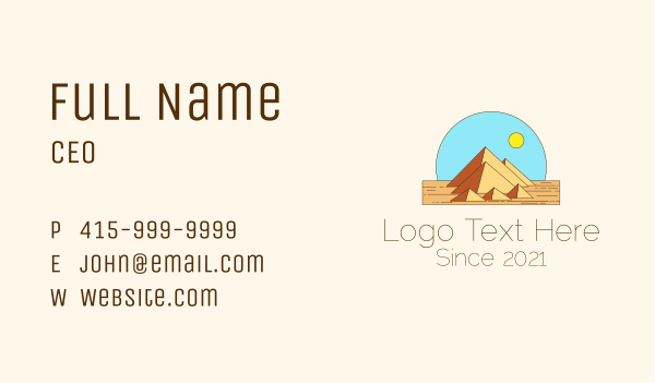 Desert Pyramid Landmark Business Card Design Image Preview