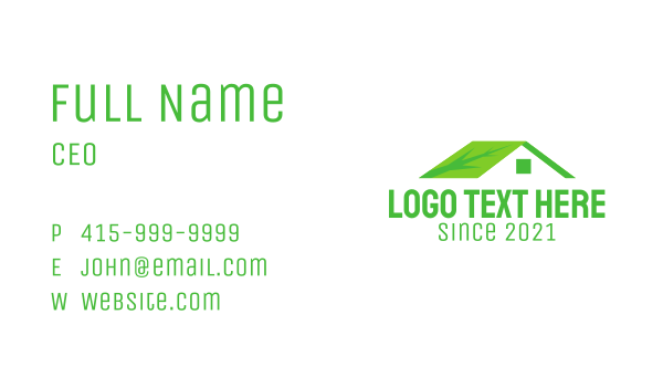 Eco Friendly House  Business Card Design Image Preview