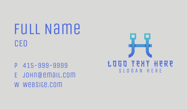 Game Design Circuit Letter H Business Card Design Image Preview