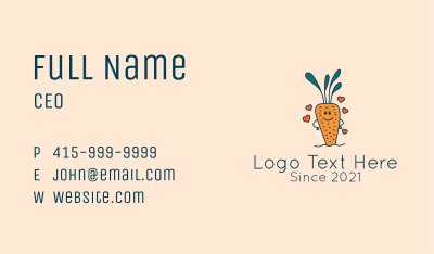 Carrot Vegetable Love  Business Card Image Preview