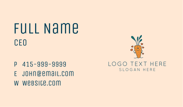 Carrot Vegetable Love  Business Card Design Image Preview