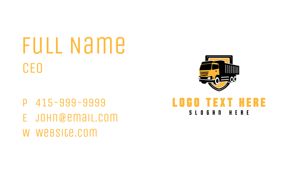 Dump Truck Mover Business Card Design Image Preview