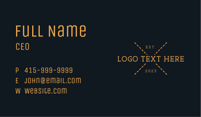 Vintage Dashed Line Wordmark  Business Card Image Preview