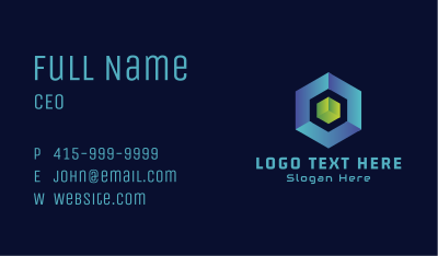 3D Cube Hexagon Business Card Image Preview