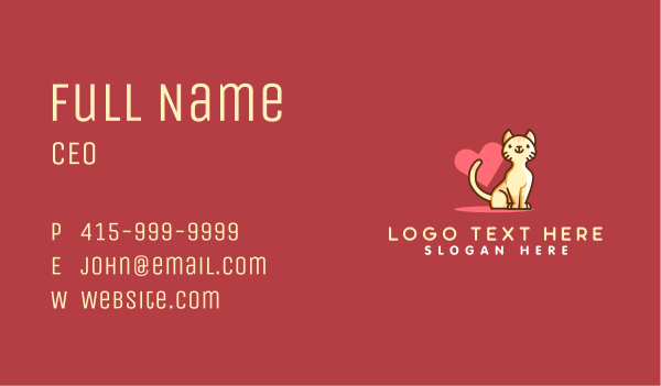 Cat Feline Pet Business Card Design Image Preview