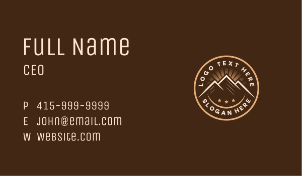 Summit Mountain Exploration Business Card Design Image Preview