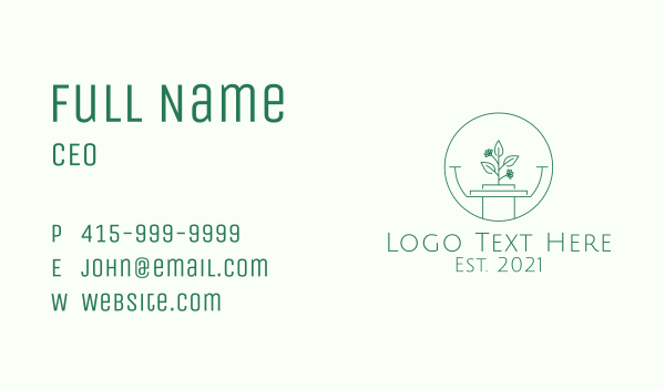 Garden Plant Pillar Business Card Design Image Preview