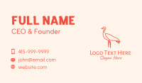 Orange Seagull Outline Business Card Design