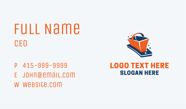 Online Shopping Mobile Business Card Design Image Preview