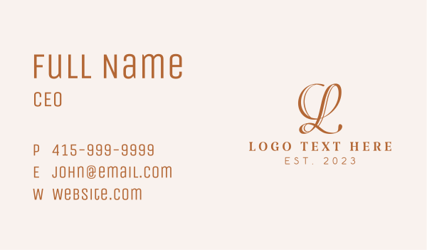 Fashion Beauty Letter L Business Card Design Image Preview